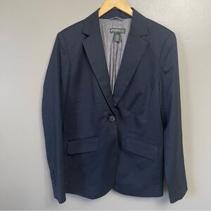 Eddie Bauer women’s 8 Navy Wool blend  Blazer academia work professional